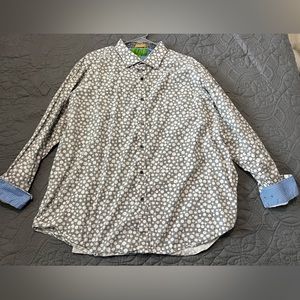 Men’s Bristol & Bull long sleeve black & white shirt 3X